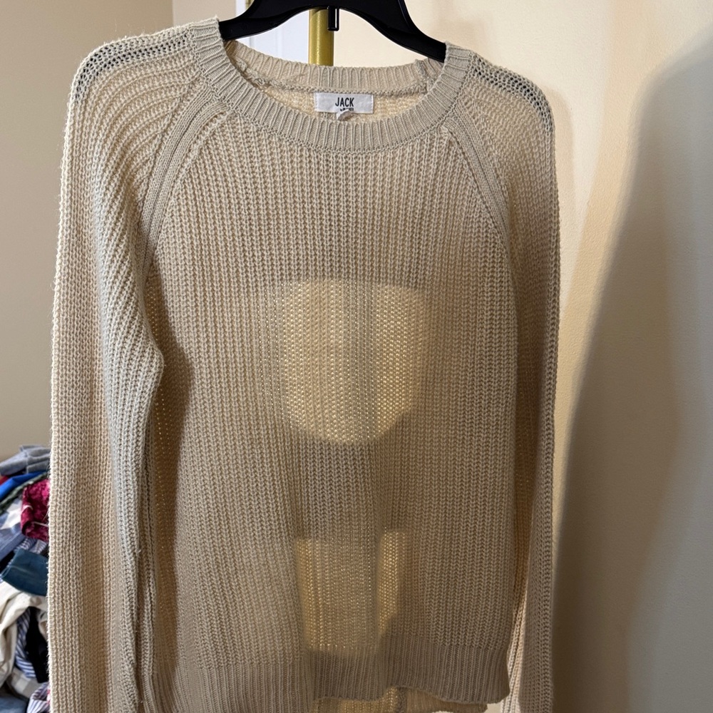 Jack by BB Dakota Women's Beige Knit Sweater
